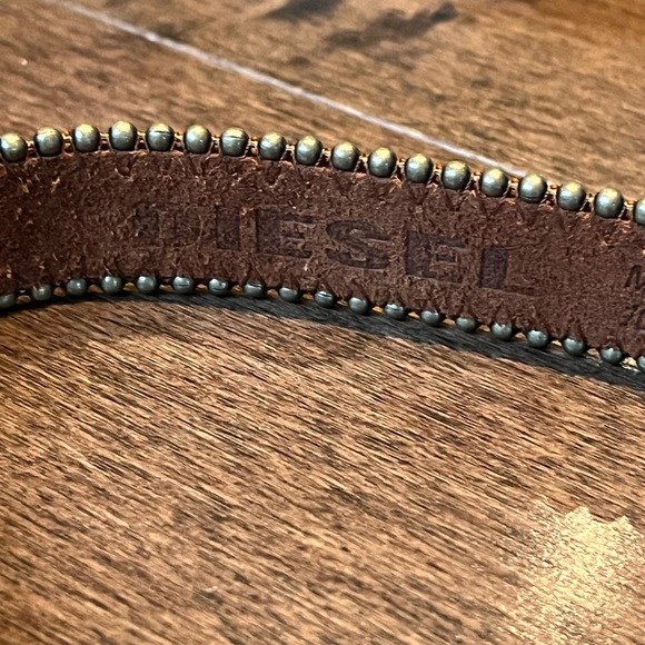 NWT RARE DIESEL oval buckle belt in orange metallic size 75/small. - Picture 7 of 10
